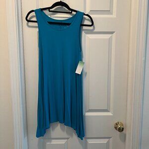 NEW Sleeveless Turquoise Jersey Knit Swing Dress, Size S, Knee Length, Stretch